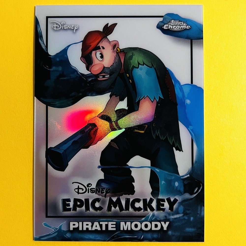 2026 Topps Chrome Disney Neon Epic Mickey Pirate Moody EM-11 Insert Refractor